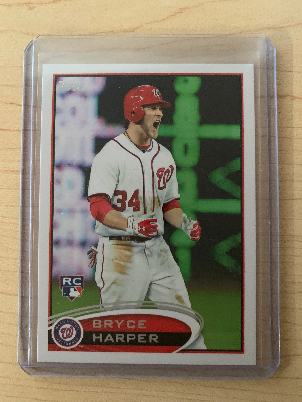 2012 Topps Series 2 Baseball Photo Variation #661: Bryce Harper RC Screaming