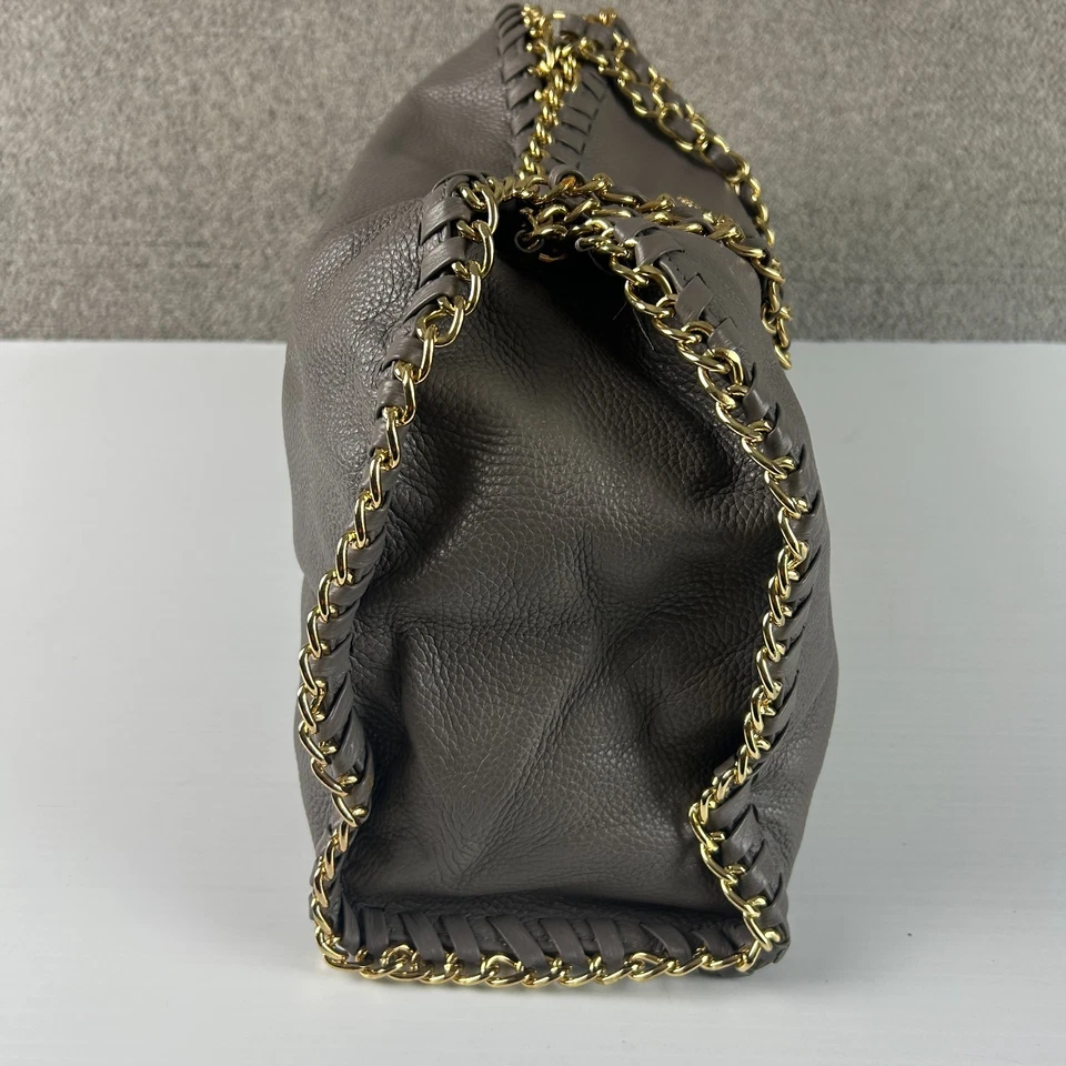 Prada Bauletto Authentic BR3107 Vitello Daino Rame Taupe Gold Chain Shoulder Bag - Image 4 of 4