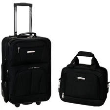 Softside Luggage Set 2-Piece Expandable Polyester Travel Suitcase Carry-On