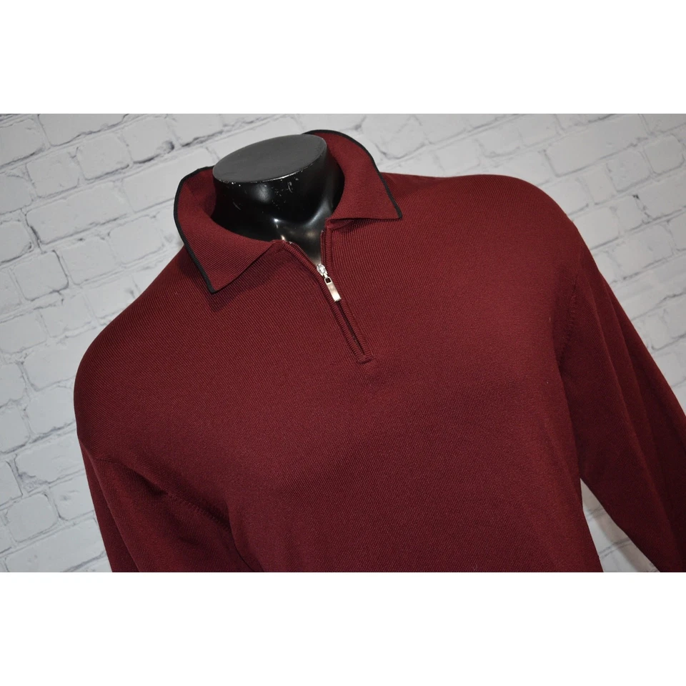 Camisa Pullover de Golf Tiger Woods Nike 1/4 Cremallera Hombres Talla XL Dri-Fit Granate Foto 3 de 4