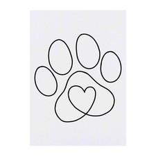 'Pawprint Heart' Temporary Tattoos / Transfers TO00081949 