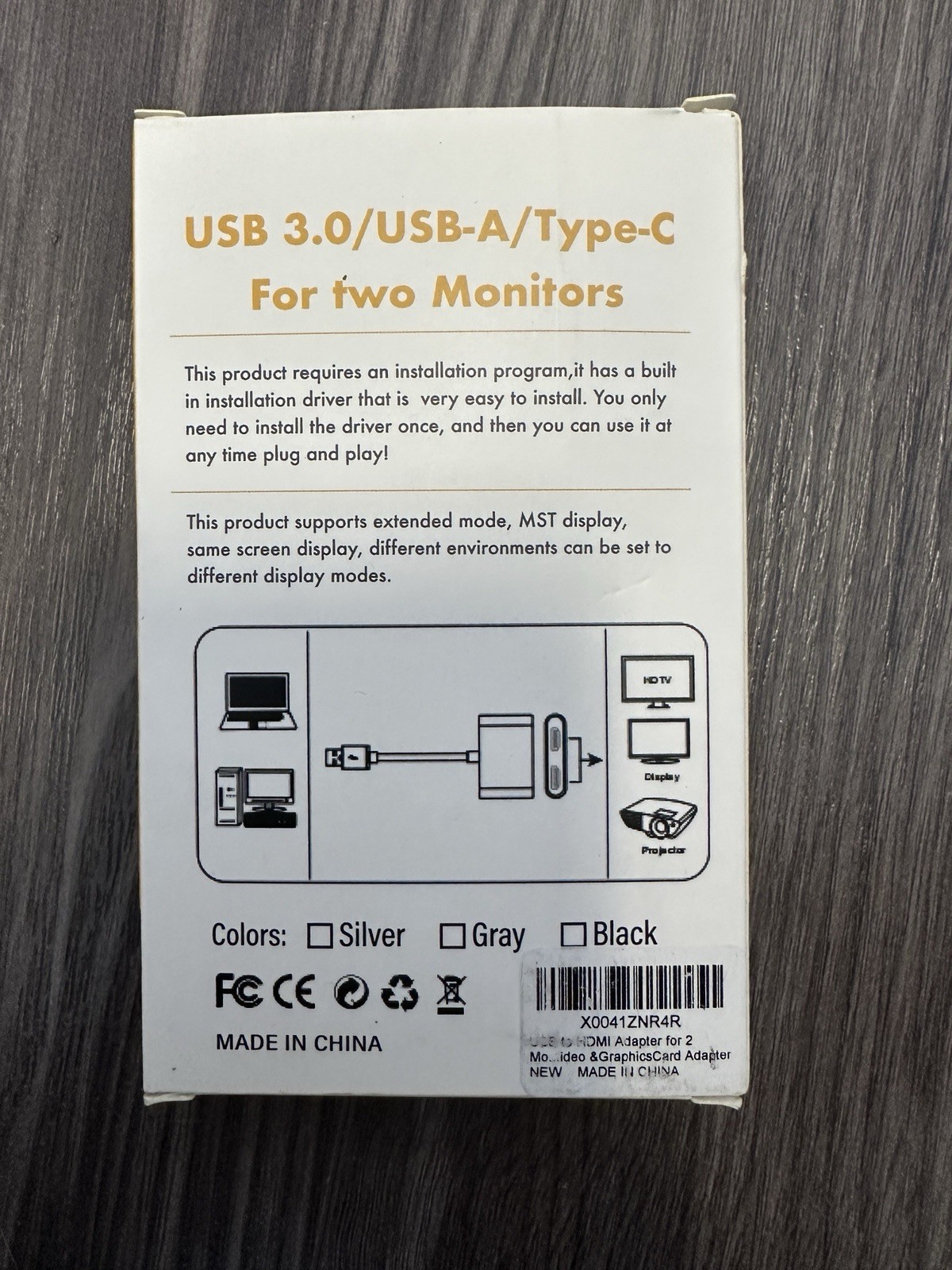 Winraybot USB 3.0 / Type C To Dual HDMI Adapter Monitor Adapter HDMI Splitter