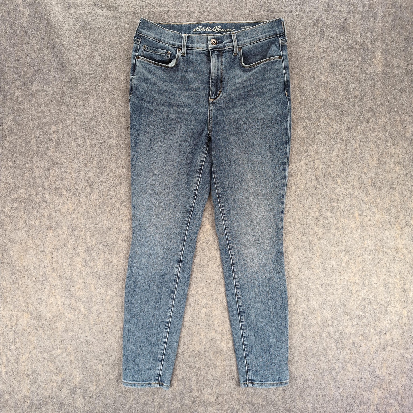 Eddie Bauer Jeans Womens 8 Blue Curvy High Rise Skinny Denim Medium Wash