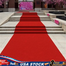 Red Carpet Runner For Party 33 3 ft Prom Decoration Not Slip Red Aisle Rug