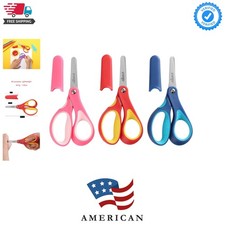 5" Small School Student Blunt Kids Craft Scissors, Sharp Stainless Steel Blad...