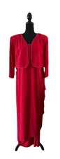 Serafina Premium Apparel Evening Gown/Long and Jacket w/Rhinestones, Size 18