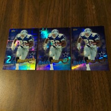 3 Emmitt Smith COWBOYS 2000 Topps HOBBY MASTERS HM7 NFL Prism Holofoil Cards