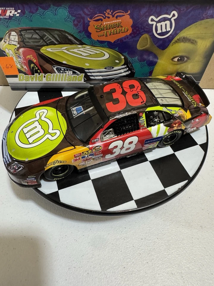 RARE* David Gilliland #38 M&M’s Shrek The 3rd 2007 1/24 Nascar Diecast - Image 2 of 4