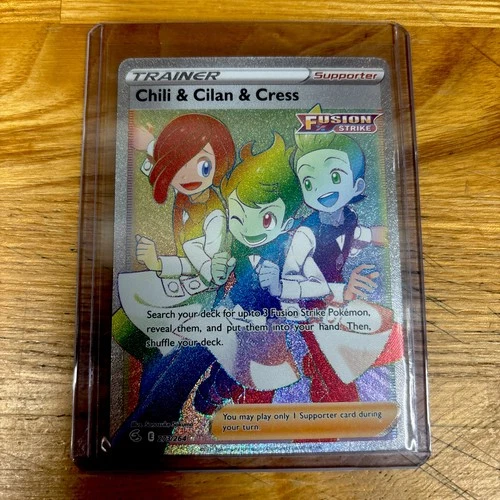Chili & Cilan & Cress 273/264 Pokémon Fusion Strike NM Secret Rainbow Rare