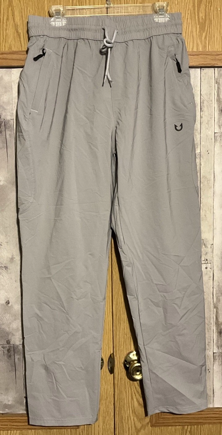 North Yard Sz L Gray Men’s Athletic Nylon Fishing Draw String Pants” NWT