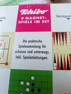 Tschibo 9 x Magnetspiele im Set, Spielplatten aus Fiberglas, unbenutzt