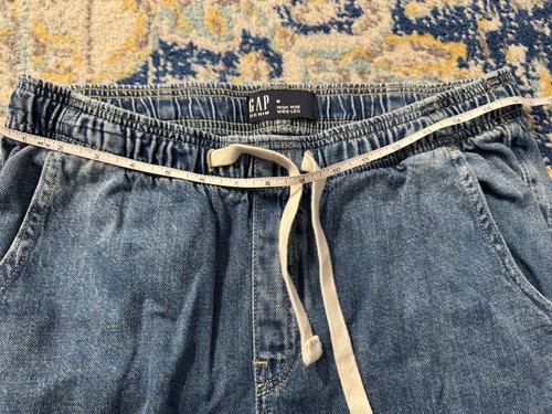 Pantalones de mezclilla Gap para mujer talla M pierna ancha cargo cordón tiro alto Y2K holgados - Imagen 5 de 5