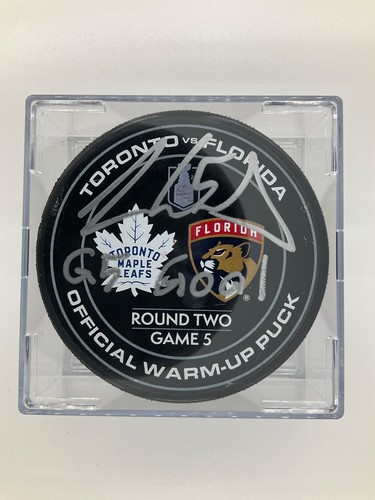 FLORIDA PANTHERS AARON EKBLAD SIGNED 25’ SC OFFICIAL WARM-UP PUCK JSA WITNESS - Picture 3 of 3