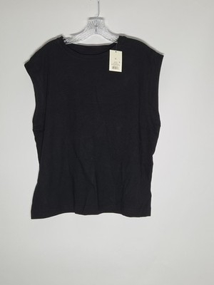 A New Day Womens Black Muscle Tank Top XL  100% Cotton Crew Neck Casual Tee