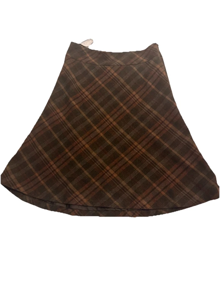 Chaps Est. Falda midi de lana a cuadros 1978 talla 14 Foto 3 de 4