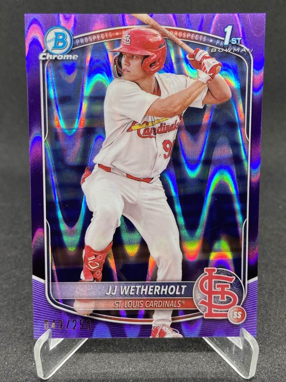 JJ Wetherholt 2025 Bowman #BCP-22 Chrome Prospects - Purple 