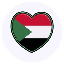 24 x 'Sudan Flag Heart' Stickers SK00058197 