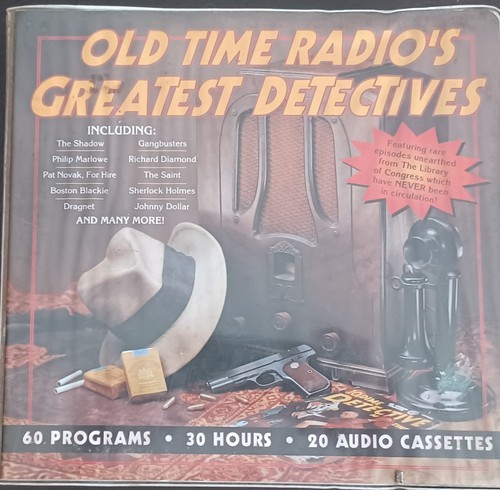 "Old Time Radio's Greatest Detectives" 1997- 20 Audio Cassettes w/Orig Inserts - Picture 1 of 6
