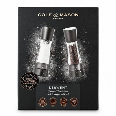 Cole & Mason Derwent Salz Pfeffermühle Set 19cm Black Wood H332293 2-teilig