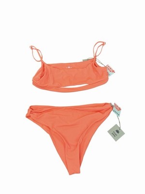 Free People Toast Schwimmen Bikini orange 2-teilig Größe L 14 12 UVP 120 $