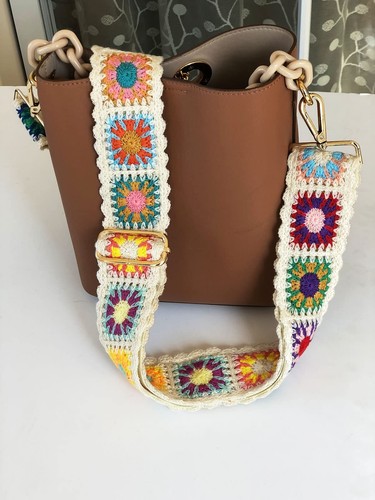 Crochet Flower Purse Straps Replacement Crossbody for Handbags Women Guitar S... - Picture 2 of 8