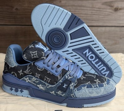 Louis Vuitton LV Trainer Blue Patchwork Monogram Denim Size  display picture 1