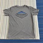 Patagonia Shirt Youth Large 12 Gray Ventura CA Logo Graphic Mountain Tee Boys