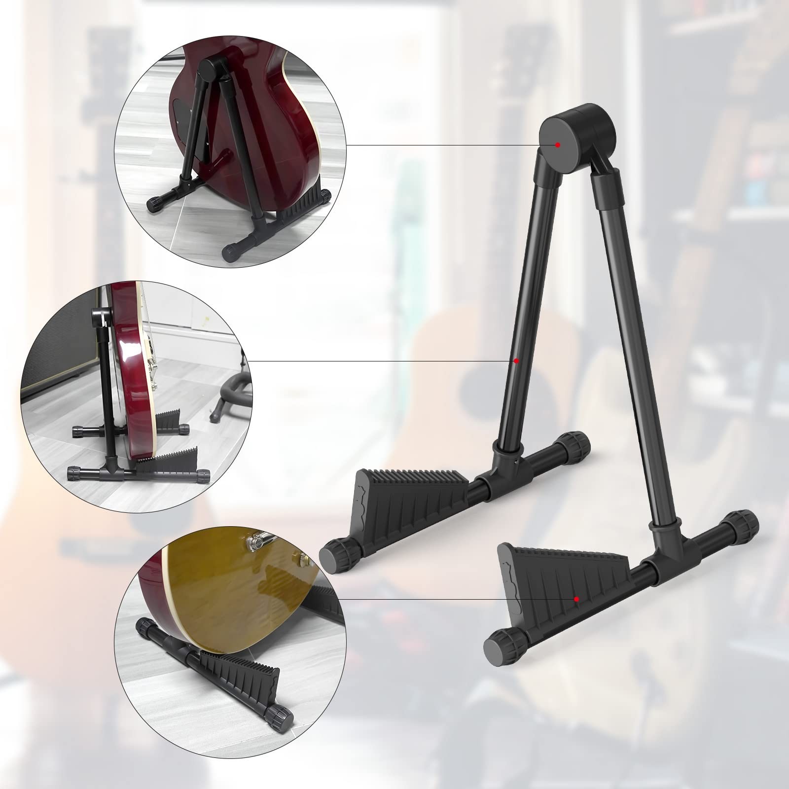 Support de guitare pliable pour éviter les chutes de votre instrument au sol - 2