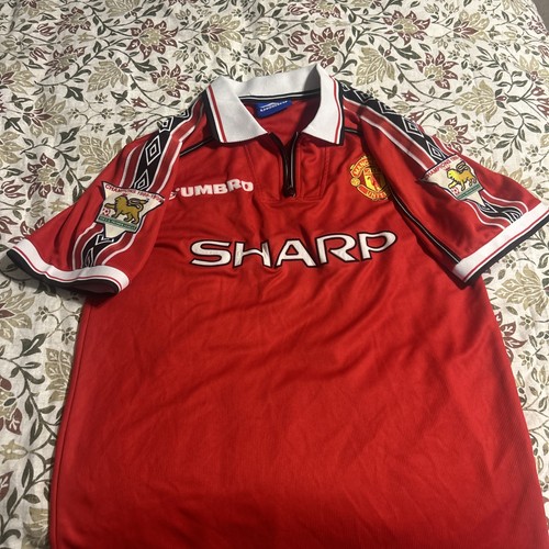 90s  Umbro Manchester United  David Beckham 7 Football Soccer Jersey Mens S
