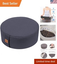 Zafu Buckwheat Meditation Cushion,D 13"/16" H 5.5",Round Zabuton Meditation P...