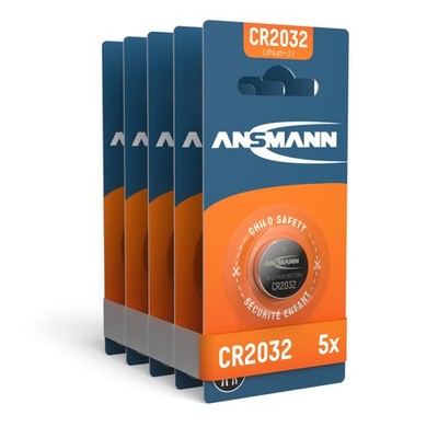 5x ANSMANN Lithium Knopfzelle CR2032 3V, DL2032
