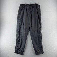 Vintage Nike Track Pants Mens Large Black Swooshy White Tag 90s Ankle Zip