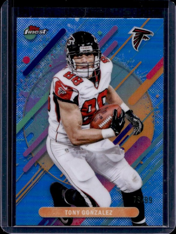 2025 Topps Finest Tony Gonzalez Rare Blue Refractor #/99 Falcons