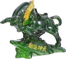 Healifty Feng Shui Ox Statue Chinese Zodiac OX Year Cow Ox Statue Sculpture Wall