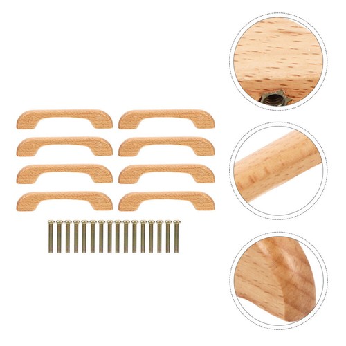 8 Pezzi Maniglie per Cassetti Mobili Pomelli per Porta Armadio in Legno con Viti 16pz - Foto 2 di 12