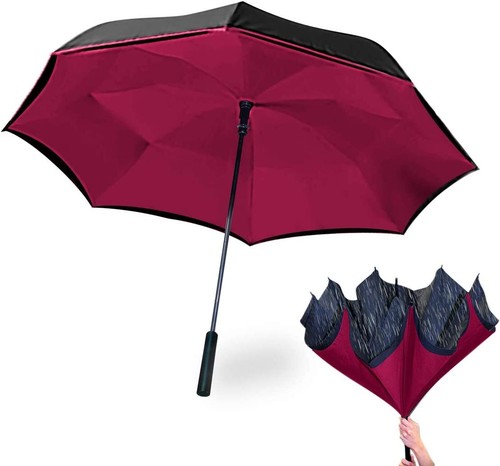WonderDry Automatic Umbrella Reverse Inside Out Drip Free Windproof Waterproof - Picture 20 of 23