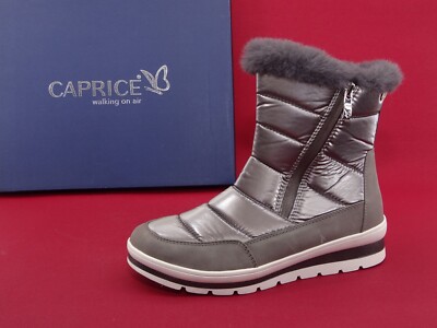 Caprice Snowboots Boots Stiefeletten Damenstiefel Schuhe Grau Gefüttert Gr. 40,5