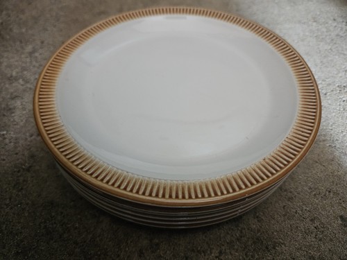 6x 1960er Vintage Retro Poole Keramik Kastanienbraun 7 Zoll Tee Beilagen Teller