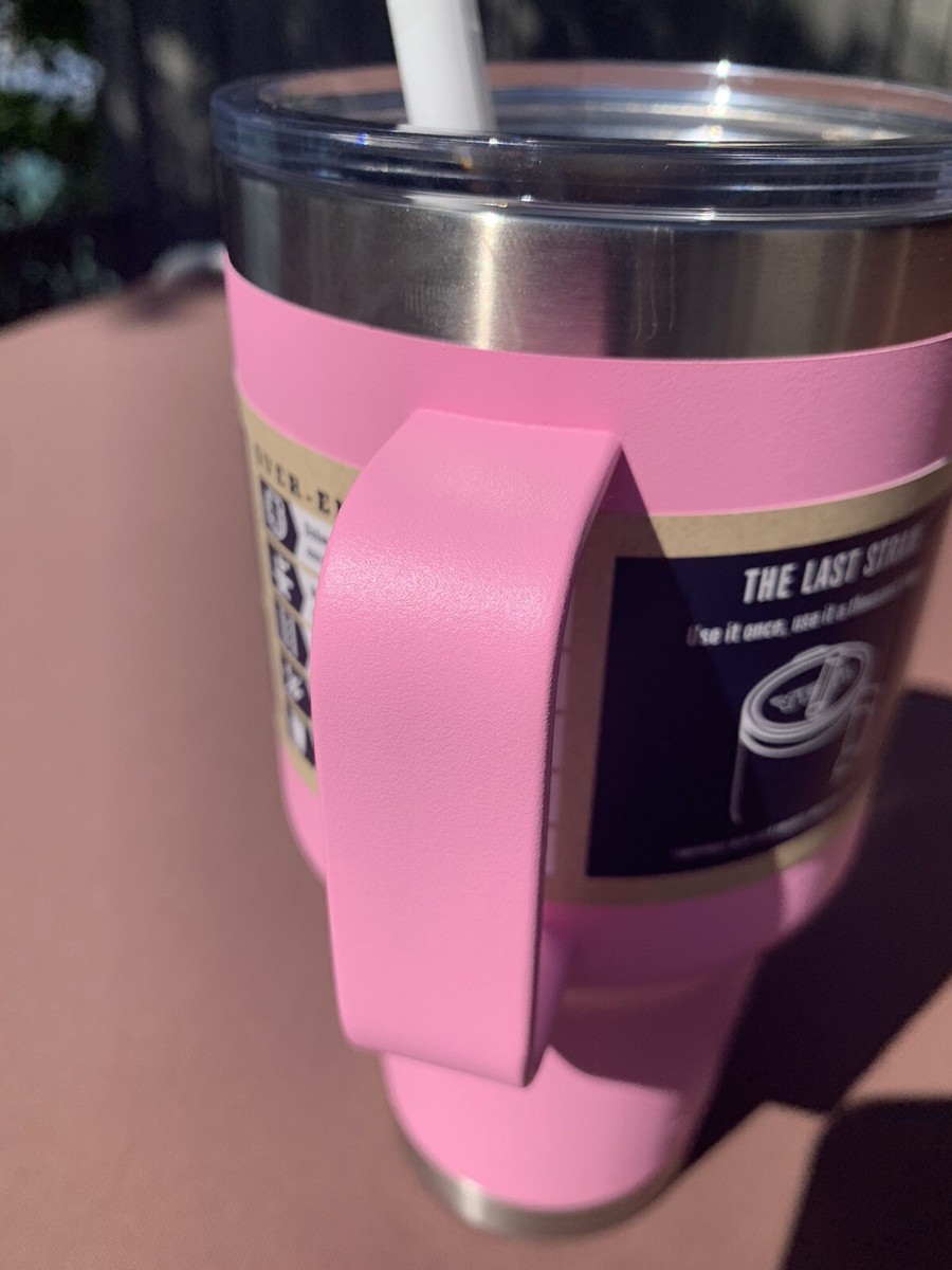 YETI 35 oz mug Power Pink STRAW LID Rambler Mug Cup Handle Limited