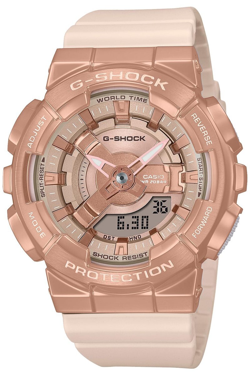 【稼動品】G-SHOCK GM-S110PG ピンクゴールド CASIO G-SHOCK GM-S110PG-4AJF Mid Size Model Metal Covered Pink