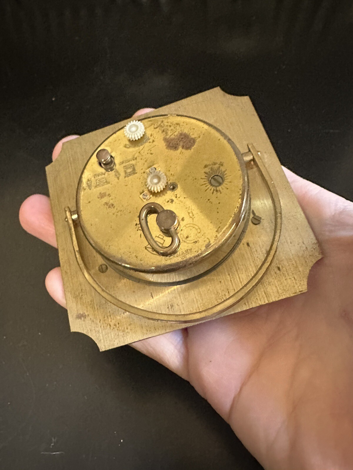 Bulova Small  Mechanical Winding Alarm Table Clock Germany