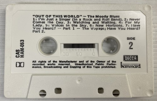 The Moody Blues Out Of This World Music Cassette Tape CAS-HAM-053 Hammard 1980 - Picture 8 of 24