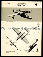 WWII Aircraft ID Poster, Blohm & Voss Ha 138B, Art Print on 11x14" 09201
