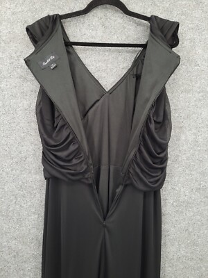 Scarlett Nite Evening Dress Womens 14 Short Cap Sleeve Draped Front Maxi Black | eBay Scarlett Nite Evening Dress Womens 14 Short Cap Sleeve Draped Front Maxi Black | eBay