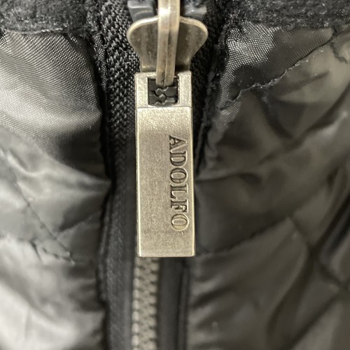 Adolfo Sport Vest Men Large X Large Black Reversible Fleece Quilted Padded Nylon - Picture 3 of 9
