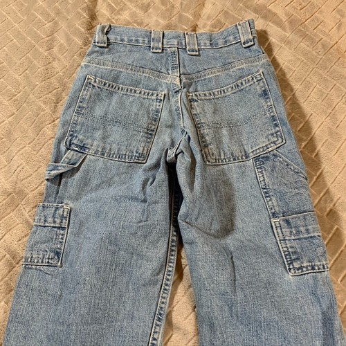 Faded Glory Unisex Kid 8 Denim Jeans Blue Carpenter Baggy Vintage Y2K Light Wash - Picture 9 of 11