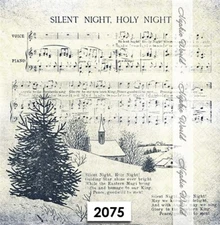 (2075) TWO Paper LUNCHEON Decoupage Art Craft Napkins - CHRISTMAS Music Lyrics