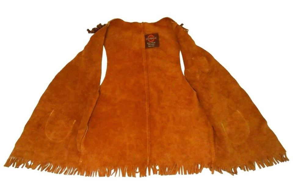 Gilet En Daim Et Cuir John R Craighead – Couleur Dusty Rose – Taille S – Made In USA