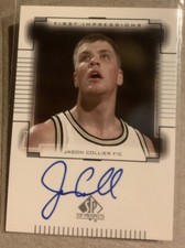 Jason Collier Georgia Tech Basketball Upperdeck SP Rookie autograph card Auto RC. rookie card picture
