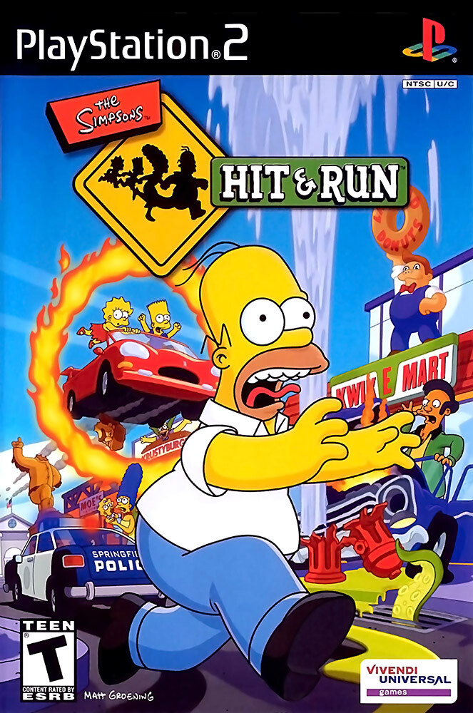The Simpsons Hit And Run PS2 BOX ART Premium POSTER MADE IN USA 